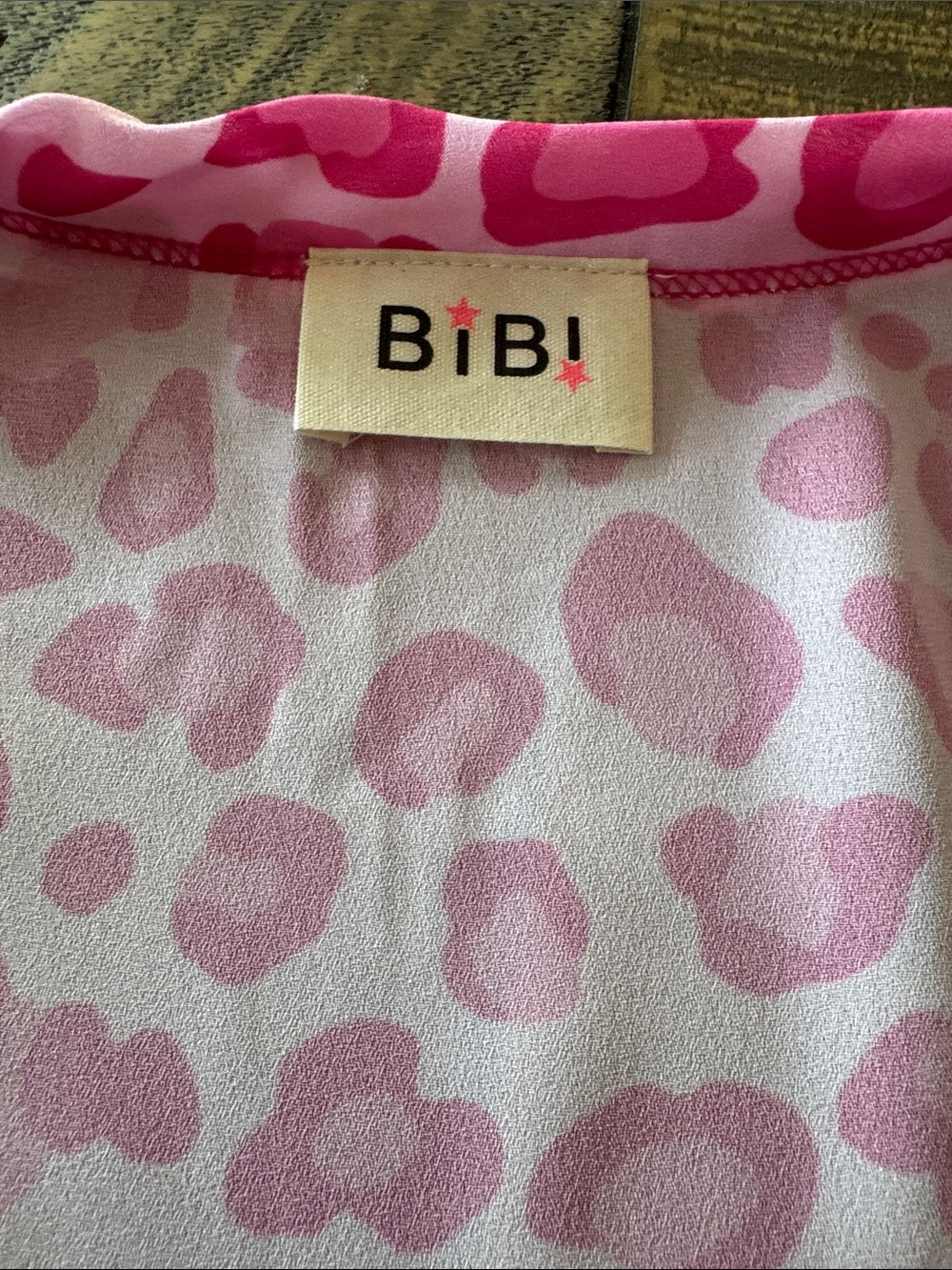 Bibi Pink Leopard Print Blouse Sz XL - Picture 4 of 7